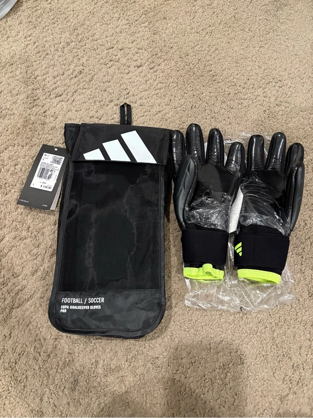 Adidas Copa Pro Goalkeeper Gloves Men’s Size 5 JN5335 NWT Black/Green $130